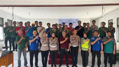 Satlantas Polres Pelalawan Gelar Safety Riding Bersama Karyawan PT Adei Plantation