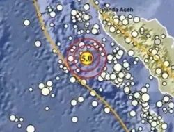 Aceh Diguncang Gempa M 5,0  BMKG : Tidak Berpotensi Tsunami