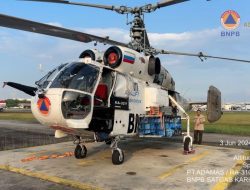 Helikopter Water Bombing Berkapasitas 5.000 Liter Bantuan BNPB  Tiba di Pekanbaru Riau