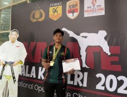 Harumkan Nama Riau, Bintara Brimob Ini Juarai Kejurnas Karate Piala Kapolri Cup 2024