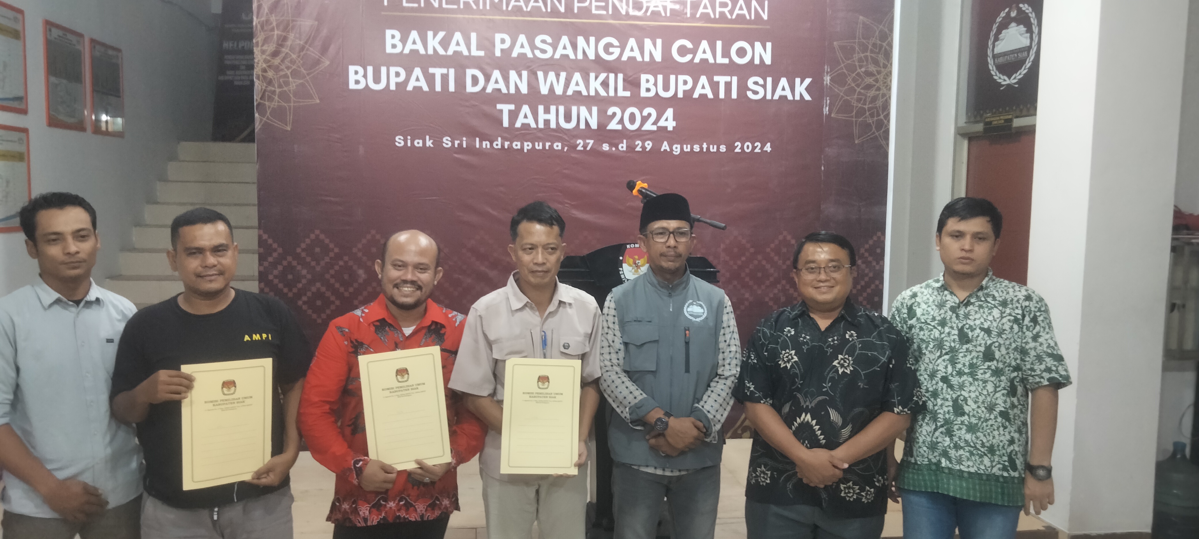 SAH, KPU Tetapkan 3 Calon Bupati-Wakil Bupati Peserta Pilkada Siak 2024