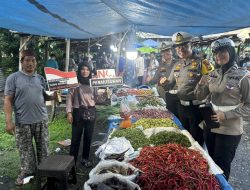 Sat Lantas Polres Siak Ajak Warga Pasar Geronggang Wujudkan Pilkada Damai dan Tertib Berlalu Lintas