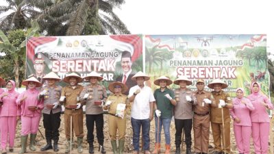 Polres Siak Dukung Gotong Royong Penanaman Jagung 1 Juta Hektar di Koto Gasib