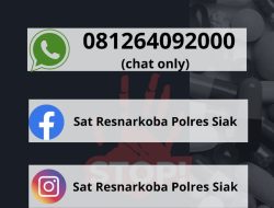 Polres Siak Buka Layanan Pengaduan Narkoba, Masyarakat Diharap Berperan Aktif