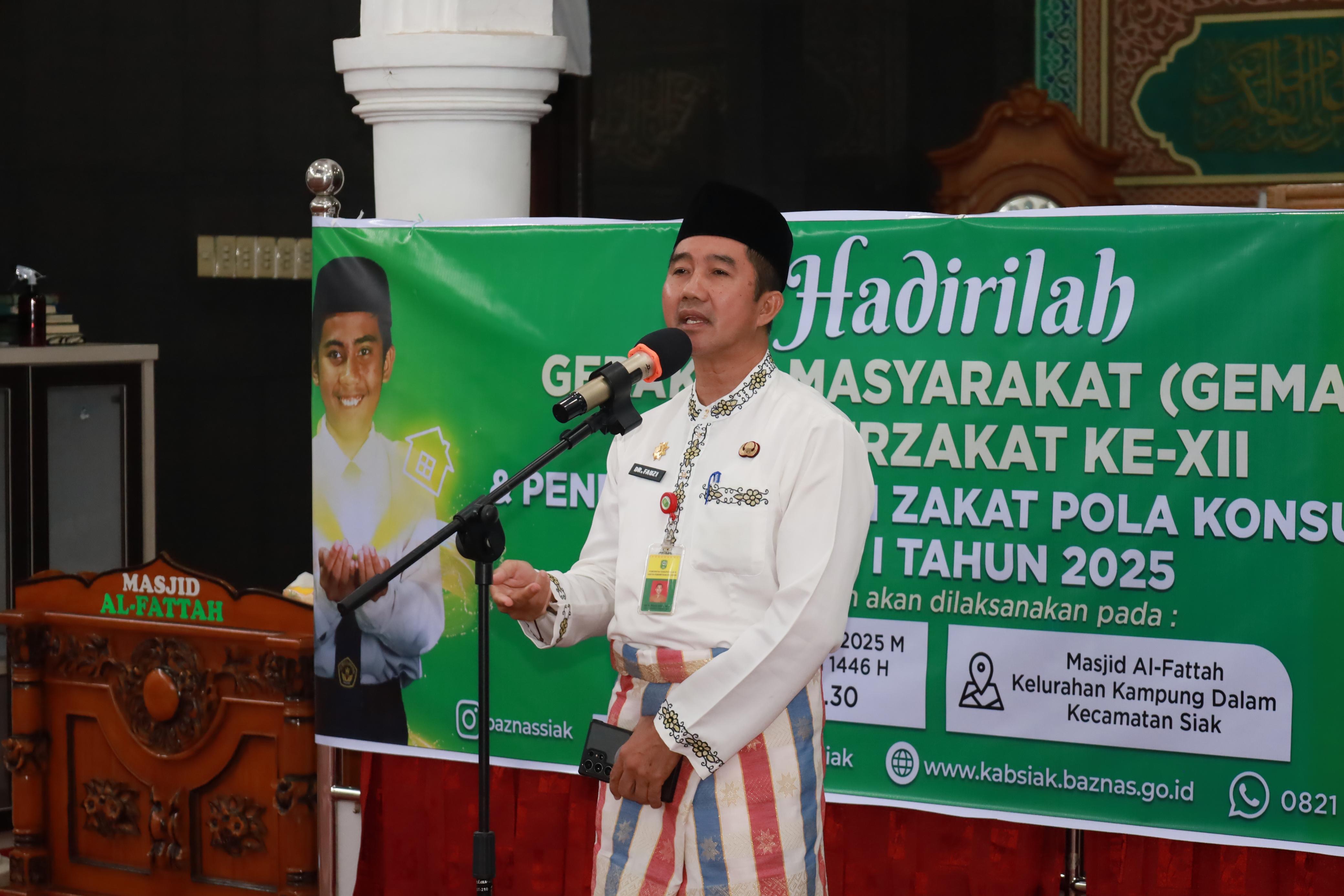 Ramadhan 1446 H, PLH Sekda Ajak Warga Siak Sukseskan PSU dan Berzakat Melalui Baznas