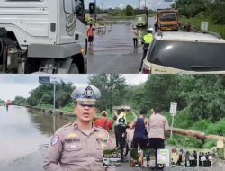 Banjir Melanda Jl. Lintas Siak – Buton, Pengendara Diimbau Lebih Waspada