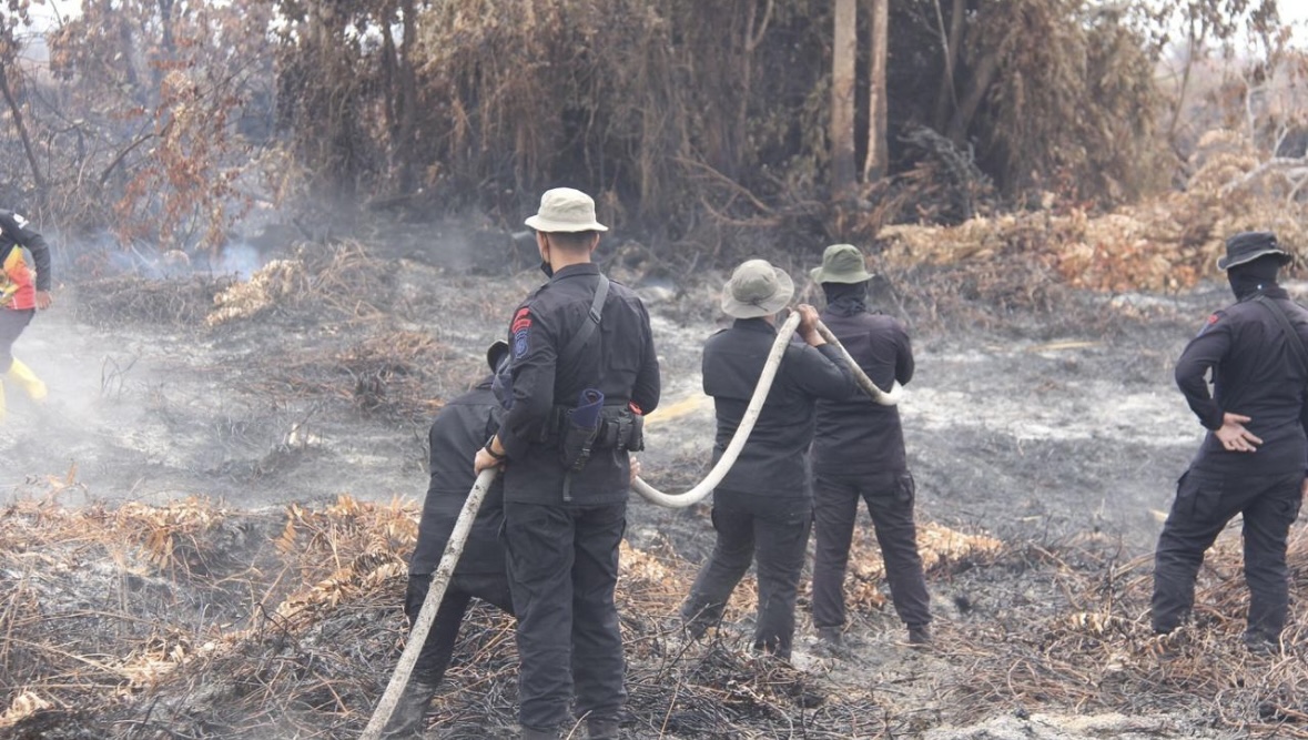 Danki GAS Iptu Rinaldi Pimpin Pemadaman Karhutla di Bathin Salopan
