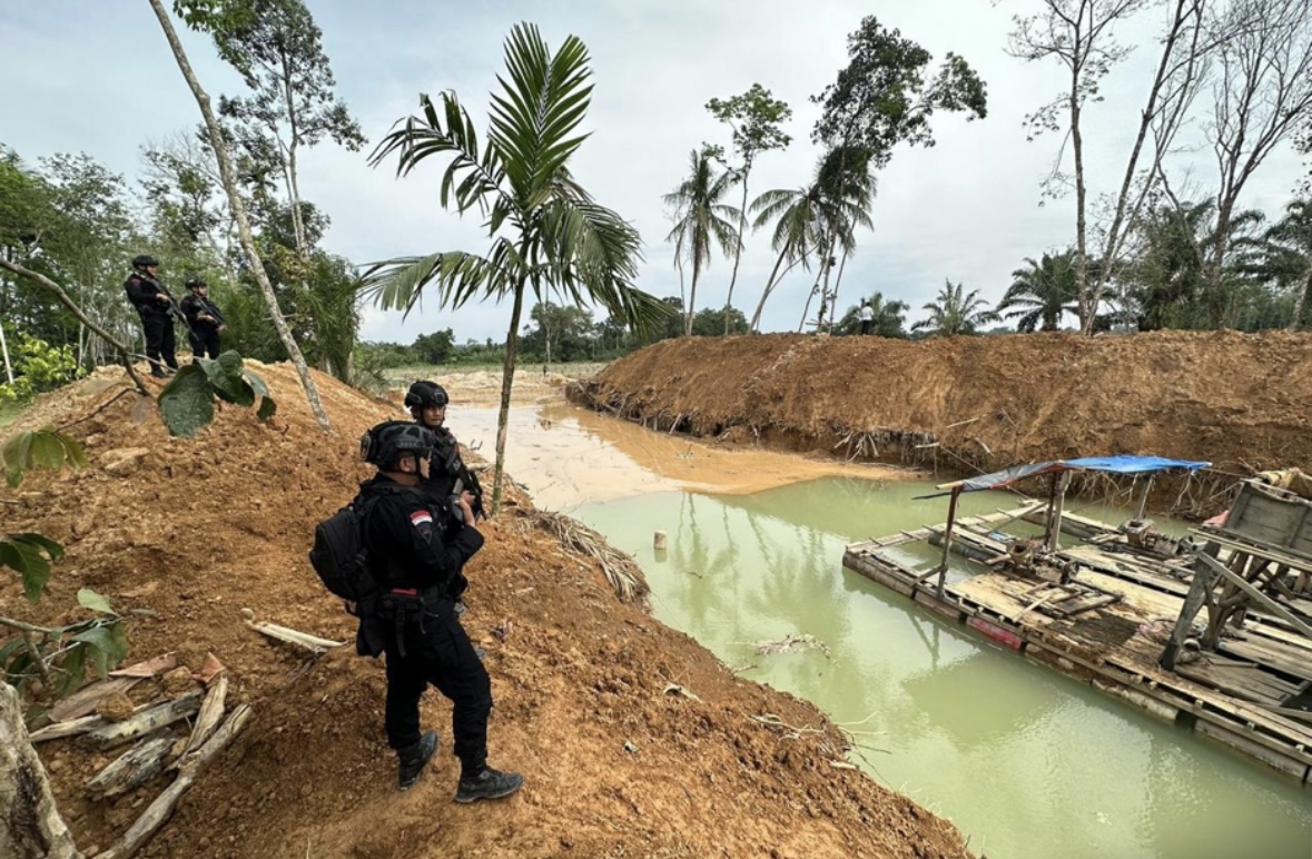 Tindak Aktivitas Peti, Brimob Polda Riau Dikirim Ke Kuansing Satu Kompi