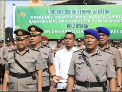 Wajah Baru di Polres Siak, Sertijab 2 Kapolsek dan 4 Pejabat Utama