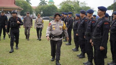 Brimob Polda Riau Siagakan 1 Kompi untuk Amankan Festival Pacu Jalur 2025 di Kuansing