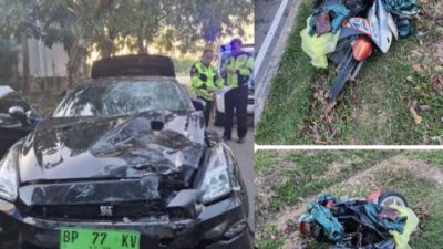 Mobil Nissan GT-R Terlibat Kecelakaan di Batam, Pemotor Meninggal Dunia