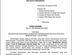 Aksi Demo di Pekanbaru, Wako Liburkan Pelajar PAUD Hingga SMP