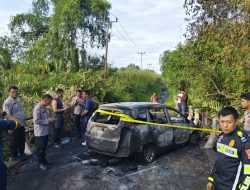 Mobil Terbakar di Jembatan Tembilahan, Dua Warga Alami Luka Bakar