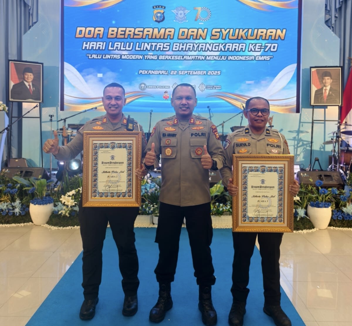 Kasat Lantas AKP Kaliman Siregar Harumkan Nama Polres Siak di Ajang HUT Lalu Lintas Polda Riau