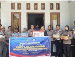 HUT Lalu Lintas ke 70, Satlantas Polres Siak Beri Dukungan Bagi Korban Kecelakaan