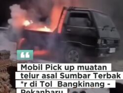 Mobil Bermuatan Telur Terbakar di Tol Pekanbaru–Bangkinang, Kerugian Capai Rp30 Juta