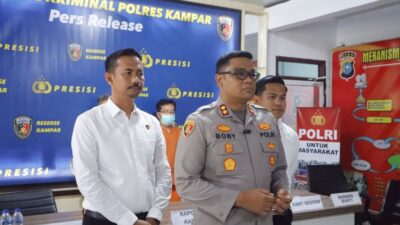 Polsek Kampar Bekuk Dua Pengedar Sabu dan Ekstasi, Satu Pelaku Ditembak Saat Kabur