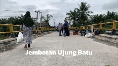 Jembatan Sungai Rokan Ujung Batu Mulai Dibuka Uji Coba, Hanya untuk Kendaraan Kecil
