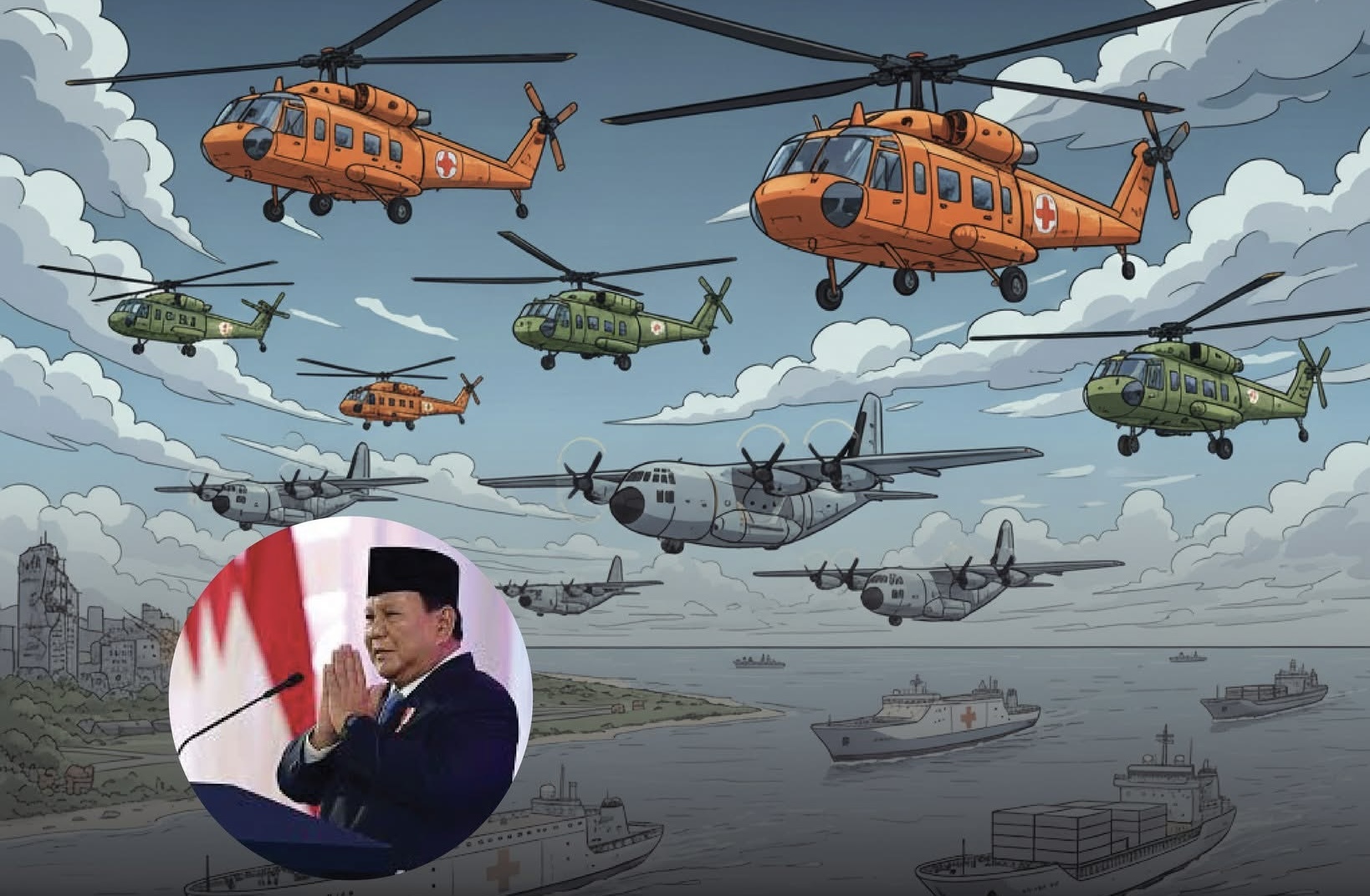 TNI Kerahkan Helikopter, Pesawat, dan Kapal Perkuat Penanganan Bencana Aceh–Sumut–Sumbar