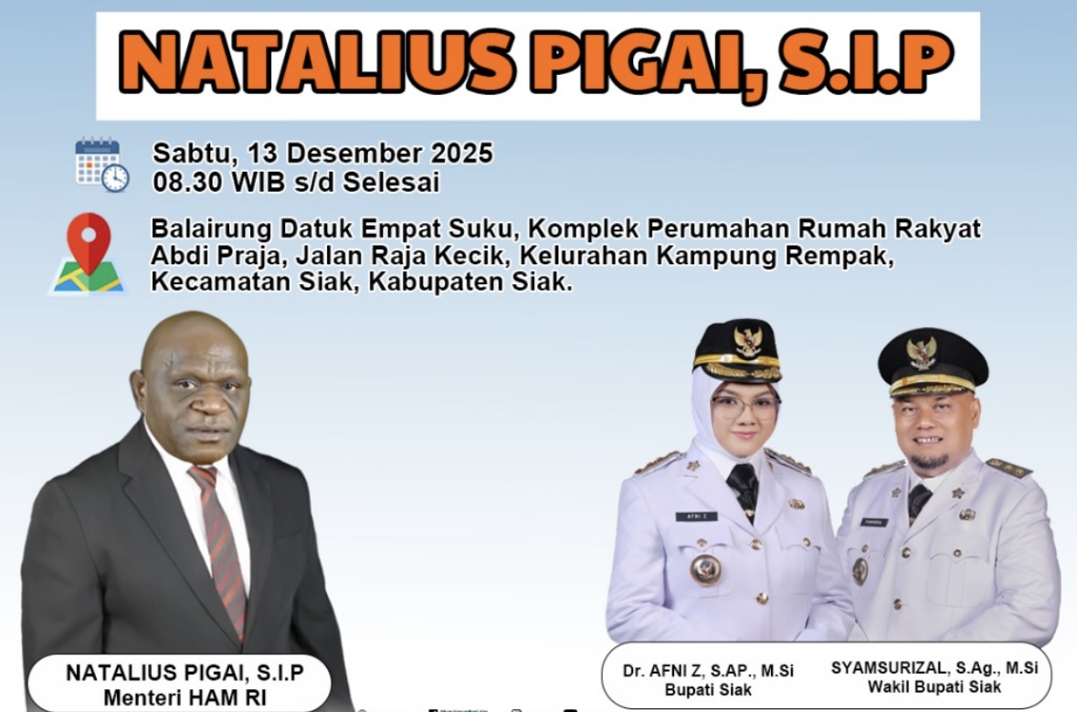 Menteri HAM Natalius Pigai Dijadwalkan Beri Kuliah Umum di Siak Besok