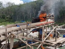 Aparat Gabungan Tertibkan 48 Rakit PETI di Lahan Aset Pemkab Kuansing