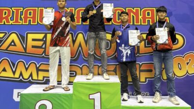 Bripda Al Amin Septu Kelana Raih Emas di Riau National Taekwondo Championship 2026