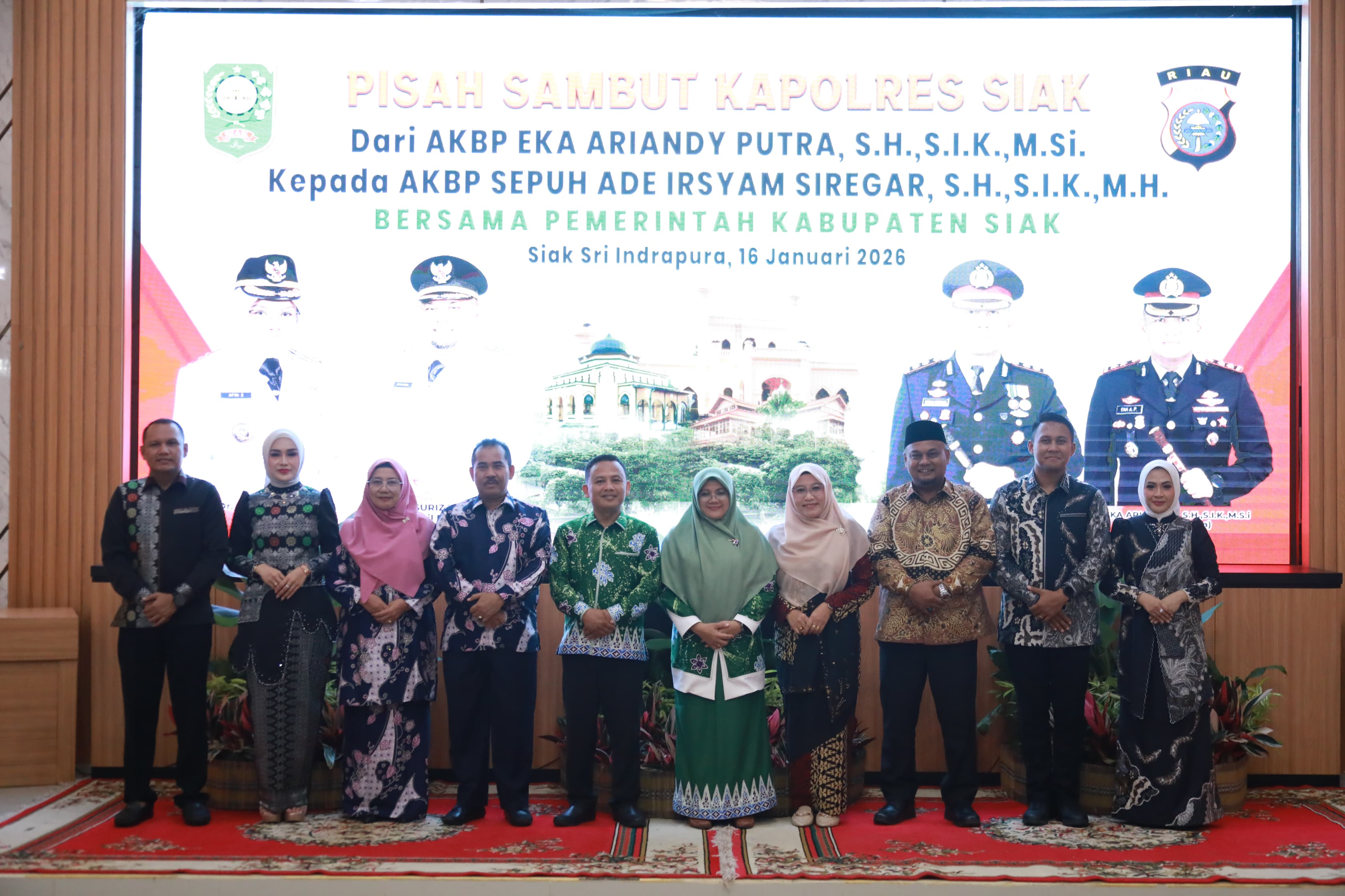 Pisah Sambut Kapolres Siak, Pemkab Tegaskan Sinergi Kamtibmas