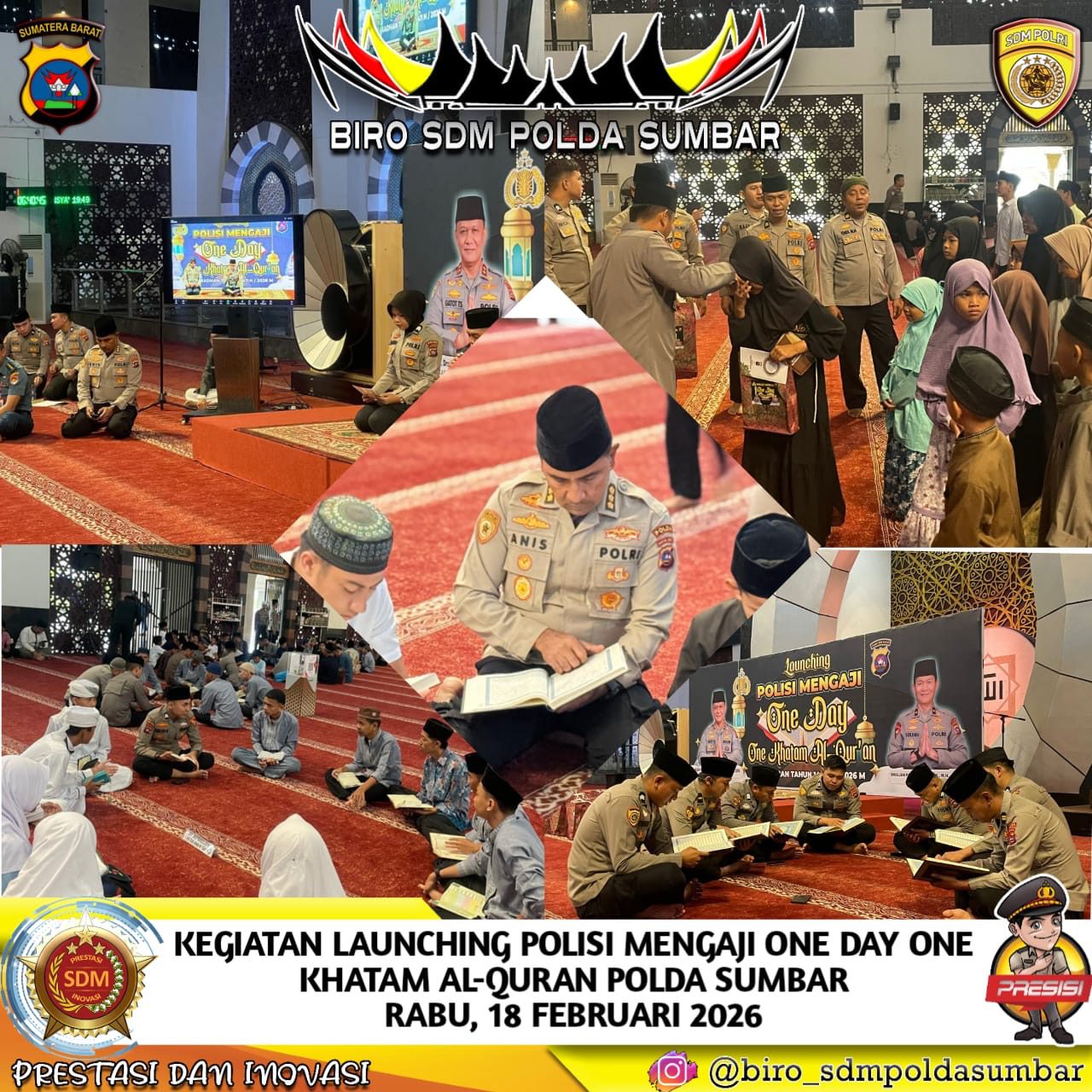 Polda Sumbar Gaungkan One Day One Khatam di Ramadhan 1447 H