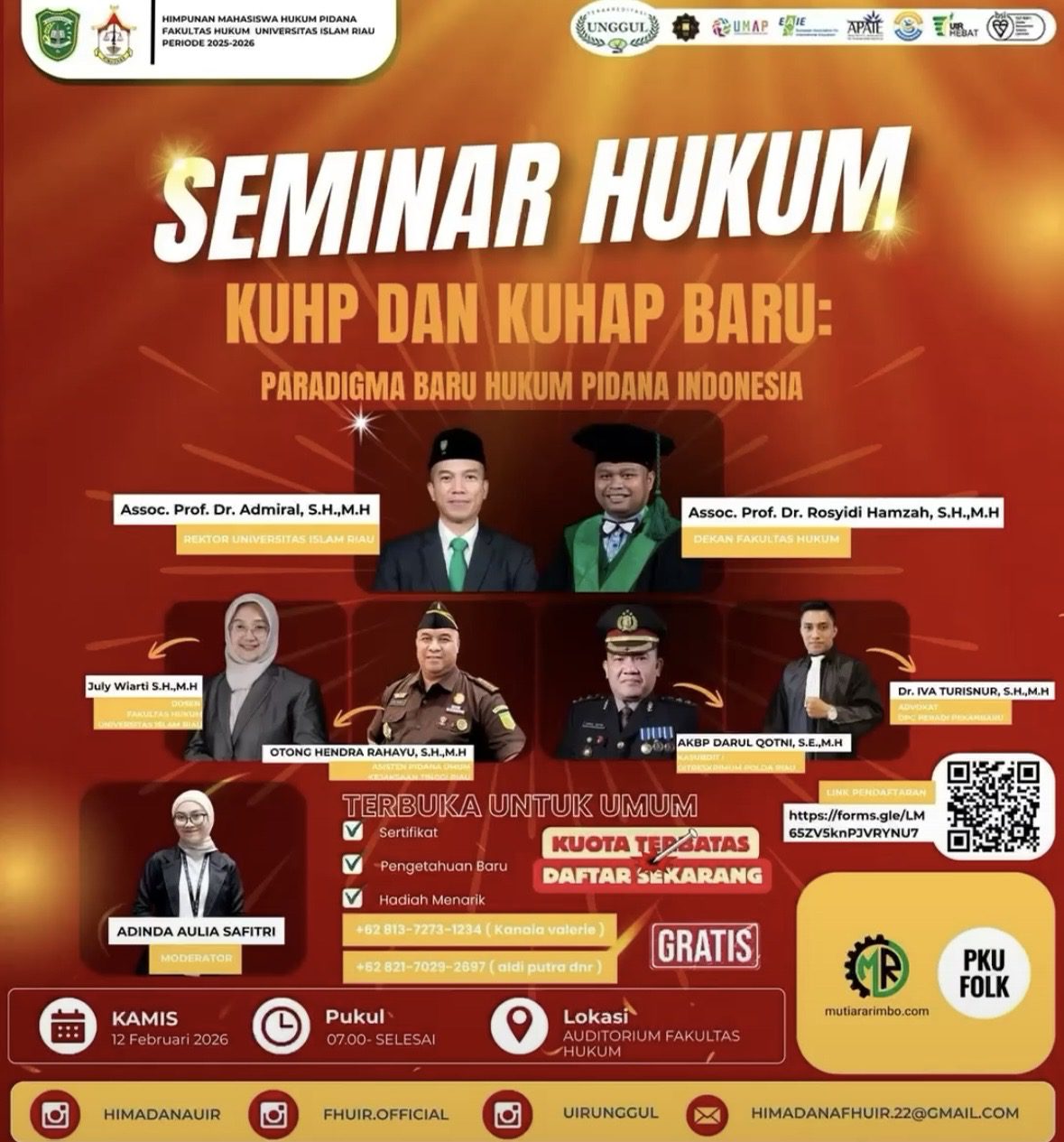 UIR Kupas KUHP-KUHAP Baru: Wajah Baru Pemidanaan Modern