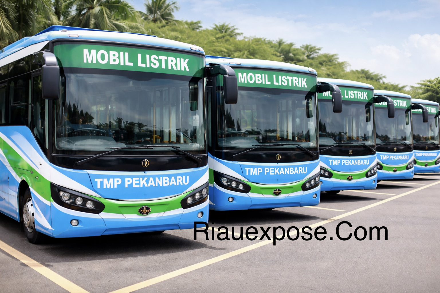 Pemko Pekanbaru Hadirkan 16 Bus Listrik untuk TMP, Transportasi Ramah Lingkungan