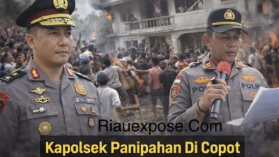 Dua personel Polsek Panipahan dicopot dari jabatannya setelah kericuhan yang dipicu aksi warga terkait dugaan maraknya peredaran narkoba di Panipahan, Kecamatan Pasir Limau Kapas.