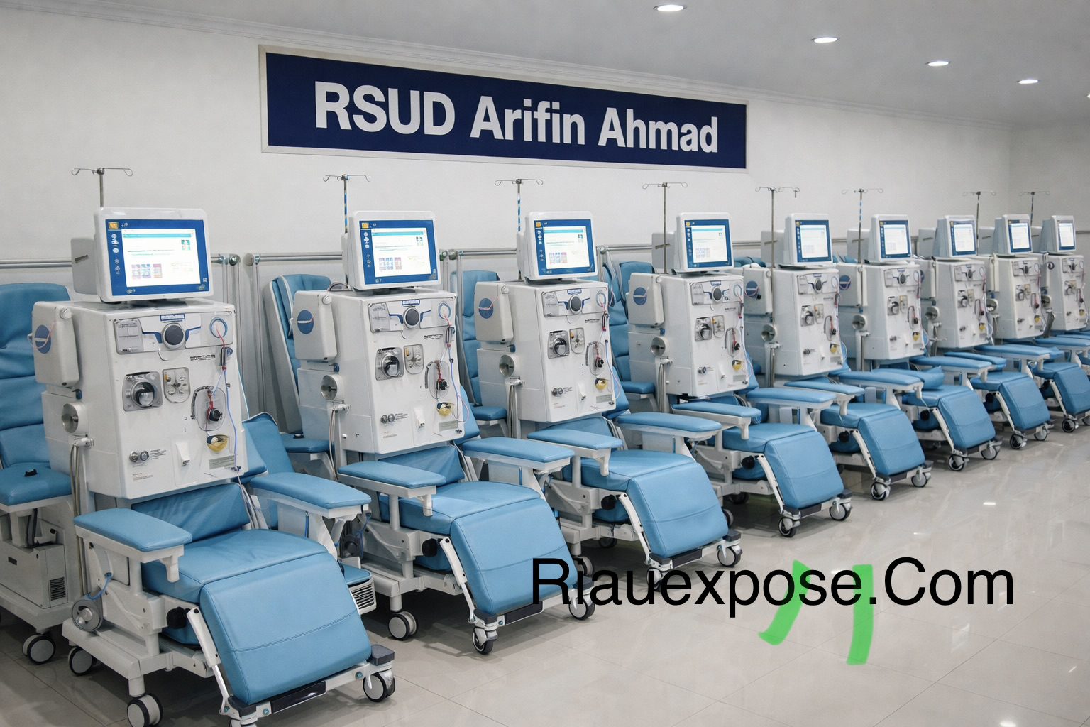 Saat ini RSUD Arifin Agmad memiliki 20 kursi mesin hemodialisa, dan akan kita tingkatkan hingga total 50 kursi,