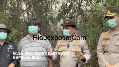 Kapolda Riau Turun Langsung ke Lokasi Karhutla di Bengkalis, Sapa dan Beri Semangat Tim Gabungan