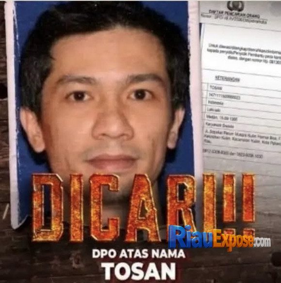 Seorang pria asal Kota Pekanbaru bernama Tosan kini masuk dalam Daftar Pencarian Orang (DPO) Direktorat Tindak Pidana Narkoba Bareskrim Polri, diduga terlibat dalam jaringan peredaran narkoba yang terorganisir.
