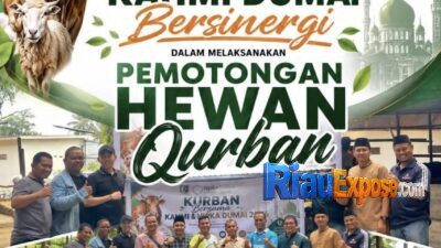 HIPKA dan KAHMI Dumai Bersinergi Laksanakan Pemotongan Hewan Kurban