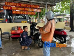 Servis Gratis Brimob Riau, Ojol Makin Lancar Berjuang di Jalan