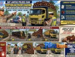 Satlantas Polres Siak Tertibkan Truk Sawit Overloading, Muatan Berlebih Bakal Turun di Jalan