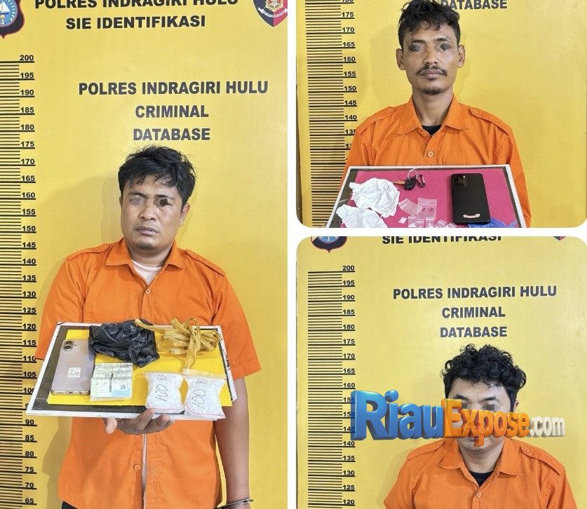 polisi menangkap tiga orang pelaku, salah satu dari mereka seorang mantan anggota polisi yang diduga menjadi pemasok utama narkotika jenis sabu.