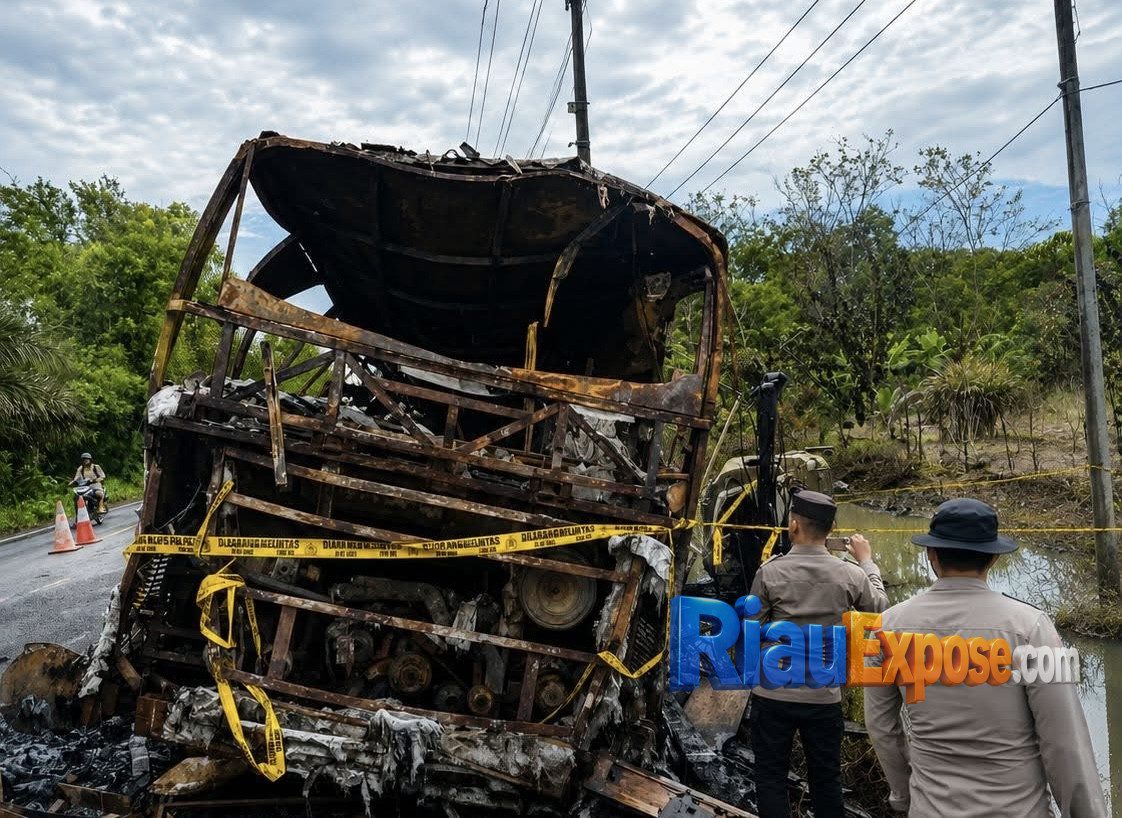 16 Jenazah Korban Bus ALS Terbakar hingga Tulang, Tim DVI Polda Sumsel Kesulitan Identifikasi 1 kecelakaan bus Antar Lintas Sumatera (ALS) di Kabupaten Musi Rawas Utara (Muratara), Sumatera Selatan