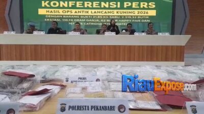 Operasi Antik Lancang Kuning Polda Riau Berakhir, Ungkap 435 Kasus Narkoba-557 Tersangka