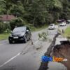 Bahu Jalan Lintas Riau–Sumbar di Pendakian 17 Longsor, Pengendara Diminta Waspada