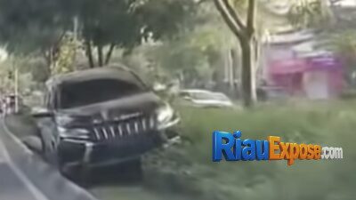 Pajero Hantam Pohon di Sudirman Pekanbaru, Sopir Positif Narkoba Sempat Kabur usai Kecelakaan