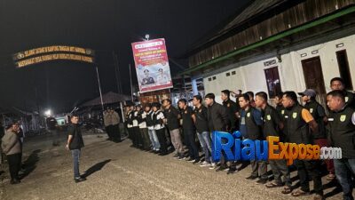 Patroli Tengah Malam, Polres Rohul Sasar Titik Rawan di Kampung Tangguh Anti Narkoba