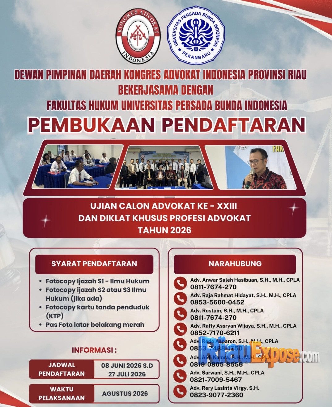 Kabar baik datang bagi para Sarjana Hukum yang bercita-cita menjadi advokat profesional