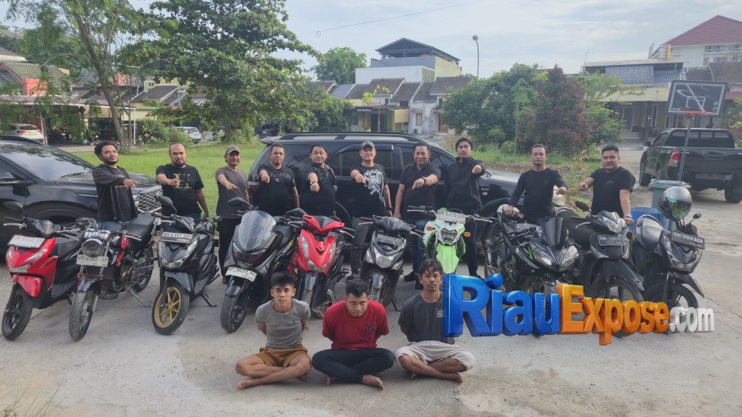 15 Kendaraan Curian Disita, Jatanras Polda Riau Ringkus Komplotan Begal