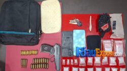 Polres Rohul Bekuk Pengedar Sabu, Temukan Airsoft Gun dan Amunisi 6 Barang bukti narkoba polres Rohul