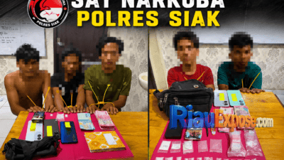 Satresnarkoba Polres Siak Ringkus 5 Tersangka Narkoba, Dua Lokasi Digerebek 10 Satresnarkoba Polres Siak berhasil mengungkap dua kasus narkotika jenis sabu dalam waktu kurang dari empat jam.