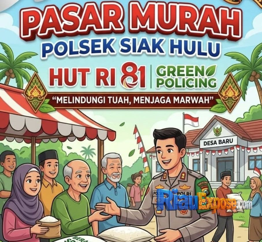 Beras Murah Polsek Siak Hulu Diserbu Warga, Wujud Nyata Kepedulian Polri Sambut HUT RI ke-81