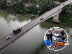 Belum Genap Sebulan, Pemotor Kembali Terjun ke Sungai Kampar dari Jembatan Rantau Berangin
