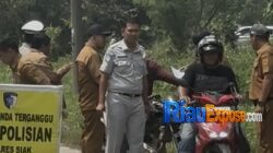 Jasa Raharja Perawang bersama Tim OPAD razia kendaraan di Tualang Siak